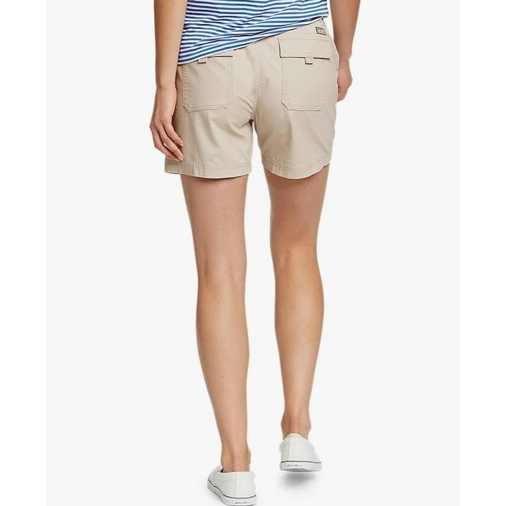 NWT Eddie Bauer Women Ripstop Shorts Khaki Tan 5" Inseam Utility Outdoor SZ 16 - Picture 3 of 5